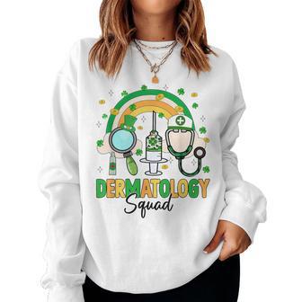 Dermatology Squad Dermatologist Rainbow St Patrick's Day Women Sweatshirt | Mazezy