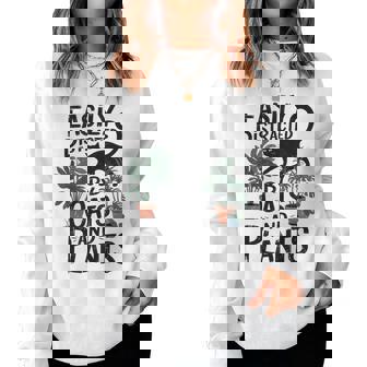 Easily Distracted By Cats And Plants Cat Mom Gardener Women Sweatshirt - Monsterry