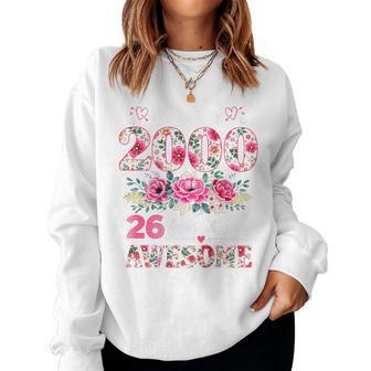 En La Parte Trasera Floral Marzo 2000 26 Años 26 Años Sudadera Mujer - Regaloses