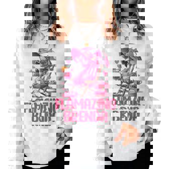 Flamazing Brenda Pink Flamingo Tropical Beach Scene Women's Women Sweatshirt - Thegiftio