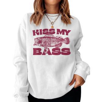 Kiss My-Bass Fishing Lover Bass Fisher Mens Women Sweatshirt | Mazezy