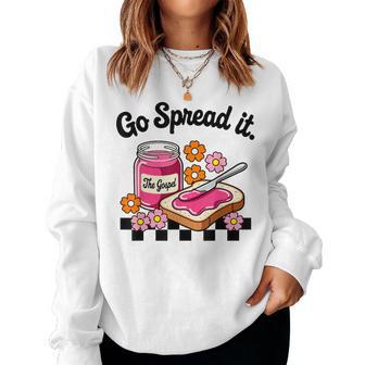 Go Spread It Floral Jam Christian Faith-Based Religious Women Sweatshirt - Thegiftio UK