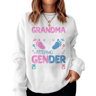 Grandma Gender Keeper Of The Gender Reveal Outfit Grandma Women Sweatshirt - Thegiftio UK
