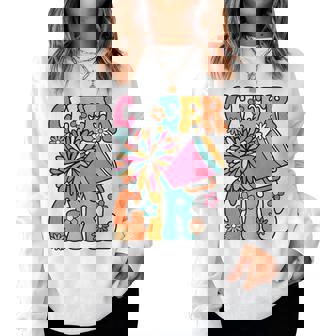 Groovy Cheer Girl Cheerleader Cute Cheerleading Women Women Sweatshirt | Mazezy