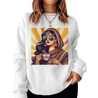 Indian Girl Indian Masala Chai Bollywood Meet Me In India Women Sweatshirt - Thegiftio UK