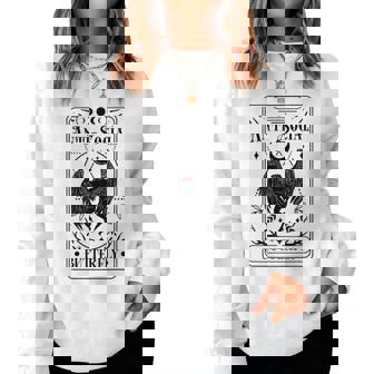 Introvert Apparel Emporium Mothman Tarot Card Antisocial Butterfly Cryptozoologist -Adults Grey Women Sweatshirt | Mazezy