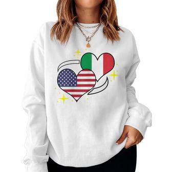 Italian American Flag Heart Italian Women Women Sweatshirt - Thegiftio UK