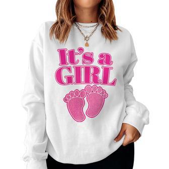 It's A Girl Gender Reveal Party Pink Pregnancy Announcement Women Sweatshirt - Thegiftio