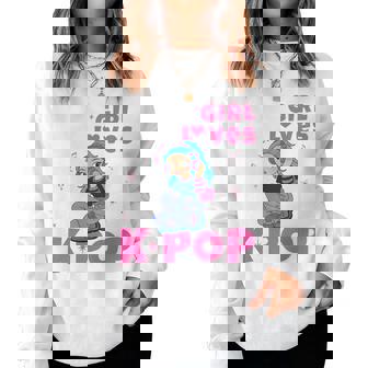 K-Pop Just A Girl Who Loves Kpop Korean Listening Kpop Lover Women Sweatshirt - Monsterry