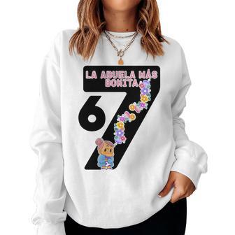La Abuela Más Bonita Mom 67 Grandma Mother's Day Cute Tri-Blend Women Sweatshirt - Thegiftio UK