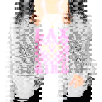 Lax Girl Lacrosse Girl Coquette Bow Women Sweatshirt | Mazezy