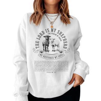The Lord Is My Shepherd Christian Sheep Psalm 23 Faith Women Sweatshirt - Thegiftio UK