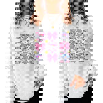 Monster 4 Wheeler Truck Offroad Girl Coquette Bow Pink Mom Women Sweatshirt | Mazezy