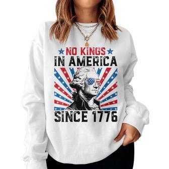 No Kings In America Since 1776 Distressed Usa Flag Vintage Women Sweatshirt - Thegiftio UK
