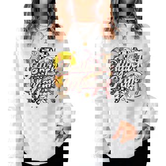 Retro Ballpark Mama Leopard Baseball Mom Softball Mom Women Sweatshirt | Mazezy