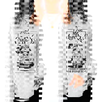 Retro Rough Collie Coffee Dog Mom Coffee Lover Women Sweatshirt - Thegiftio