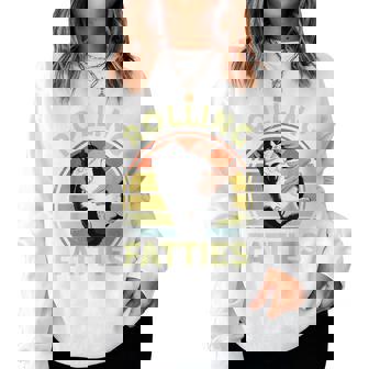 Rolling Fatties Tuxedo Cat Breed Mom Dad Kitten Retro Women Sweatshirt - Thegiftio