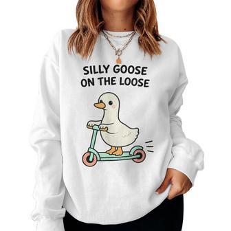 Silly Goose On The Loose Meme Kawaii Girls Women Women Sweatshirt | Seseable CA