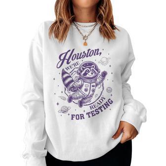 State Testing Teacher Life Racoon Teacher Test Day Women Sweatshirt - Thegiftio