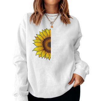 Sunflower Christian Religious Thankful Grateful Blessed Women Sweatshirt - Thegiftio UK