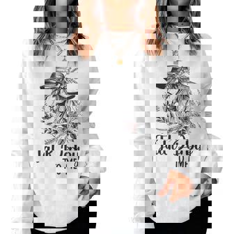 Talk Derby To Me Floral Horse Racing Horses Equestrian Women Sweatshirt | Mazezy