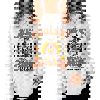 Thanksgiving Coolest Turkey At The Table Dinner Girl Toddler Women Sweatshirt | Mazezy