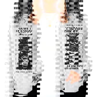 That's What I Do I Drink Coffee And I Know Things Cat Women Sweatshirt - Thegiftio