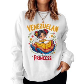 Venezuelan Princess Cute Folk Dress Venezuela Girl Women Sweatshirt - Thegiftio UK