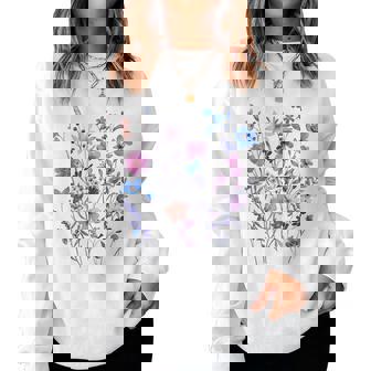 Vintage Flowers Wildflowers Grow Floral Graphic Summer Women Sweatshirt - Monsterry