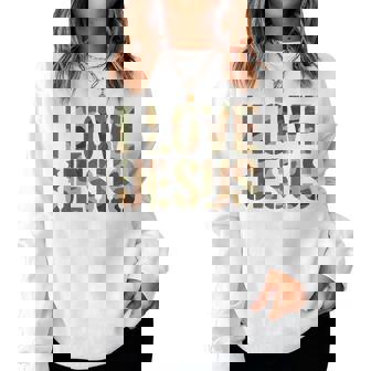 Vintage I Love Jesus Camo Christian Toddler God Son Boy Men Women Sweatshirt | Seseable FR