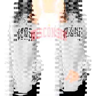 Wisconsin Wi Vintage Sports Red Boy Girl Women Sweatshirt - Thegiftio