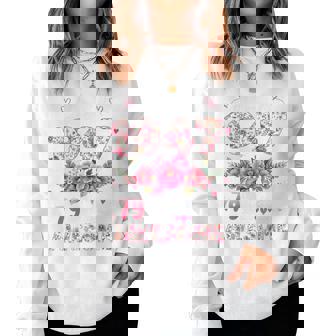 オンバック 79歳 1947年4月 花柄 79歳の誕生日 レディーススウェットシャツ - Kawaiitshirt