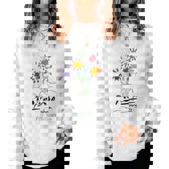 パブロ・ピカソ 平和の花 作品 描画 Papl2192 レディーススウェットシャツ - Kawaiitshirt