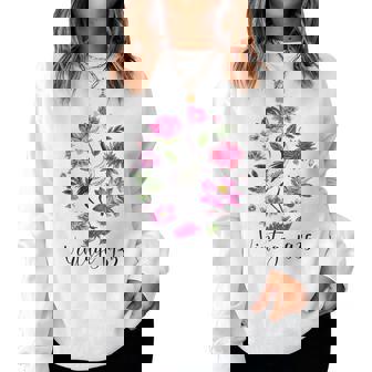 ヴィンテージ 1935年 蓮の花 日本の鶴 鳥 89歳の誕生日 レディーススウェットシャツ - Kawaiitshirt