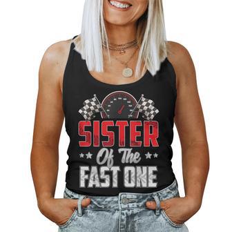 1 Year Old Racing Car Fast One Birthday 1St Family Sister Women Tank Top | Seseable FR