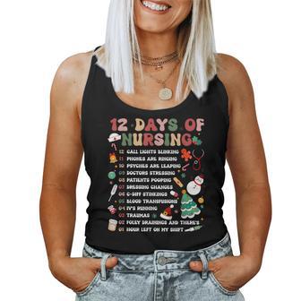 12 Day Of Nursing Hospital Christmas Nurse Xmas Nicu Picu Ed Women Tank Top - Thegiftio UK