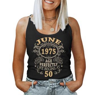 50 Años Cumpleaños Hombre Junio 1975Intage 1975 Camiseta sin mangas para mujer - Regaloses