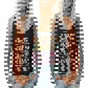 50 Days Happy 50Th Day Of School Teacher Students Groovy Women Tank Top | Mazezy