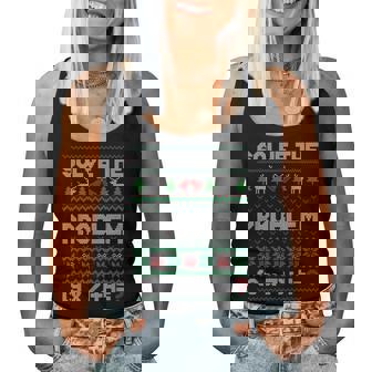 67 Meme Pemdas Math Joke Teacher Ugly Christmas Sweater Women Tank Top | Mazezy