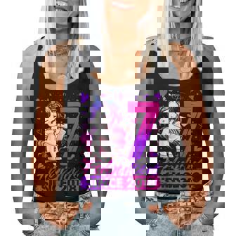 7 Year Old Unicorn For Girls 7Th Birthday Girl Party Women Tank Top - Monsterry