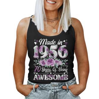70 Year Old Made In 1956 Floral 70Th Birthday Women Women Tank Top | Seseable FR