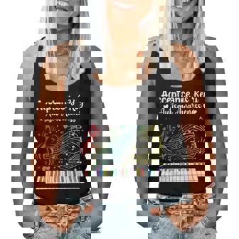 Acceptance Is Key Autism Awareness Music Piano Women Women Tank Top - Seseable