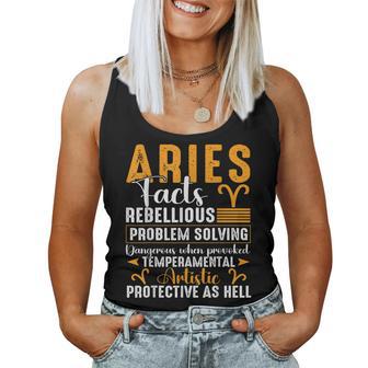 Aries Zodiac Facts Aries March April Birthday Women Tank Top - Monsterry