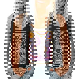 The Audacity Tarot Card Cute Rainbow Skeleton Unicorn Lover Women Tank Top - Monsterry