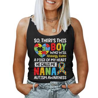 Autism Awareness Nana Autistic Heart Proud Autism Grandma Women Tank Top - Thegiftio UK