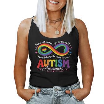 Autism Mom Awareness Rainbow Infinity Neurodiversity Heart Women Tank Top - Monsterry