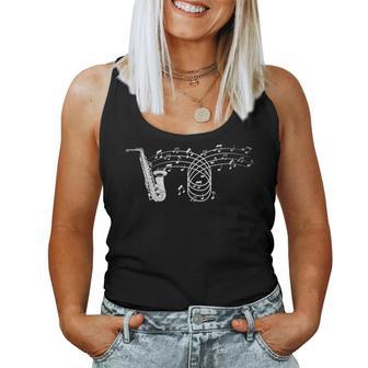 Axophoniste Jazz Musicien Notes De Musiqueaxophone Débardeur pour femme - Cadeauxyz