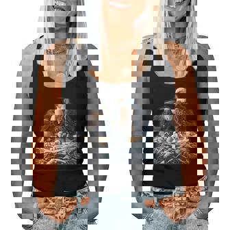 Bald Eagle Dad Mom Three Eaglet Chicks Babies In The Nest Women Tank Top - Monsterry