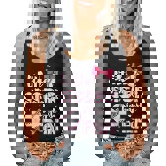 Baseball Little Sister Biggest Fan Baseball Girls Lil Sis Women Tank Top | Seseable CA