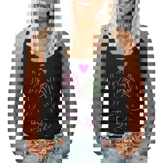 Bestie Heart Hands Girl Friends Best Friend Women Tank Top - Monsterry